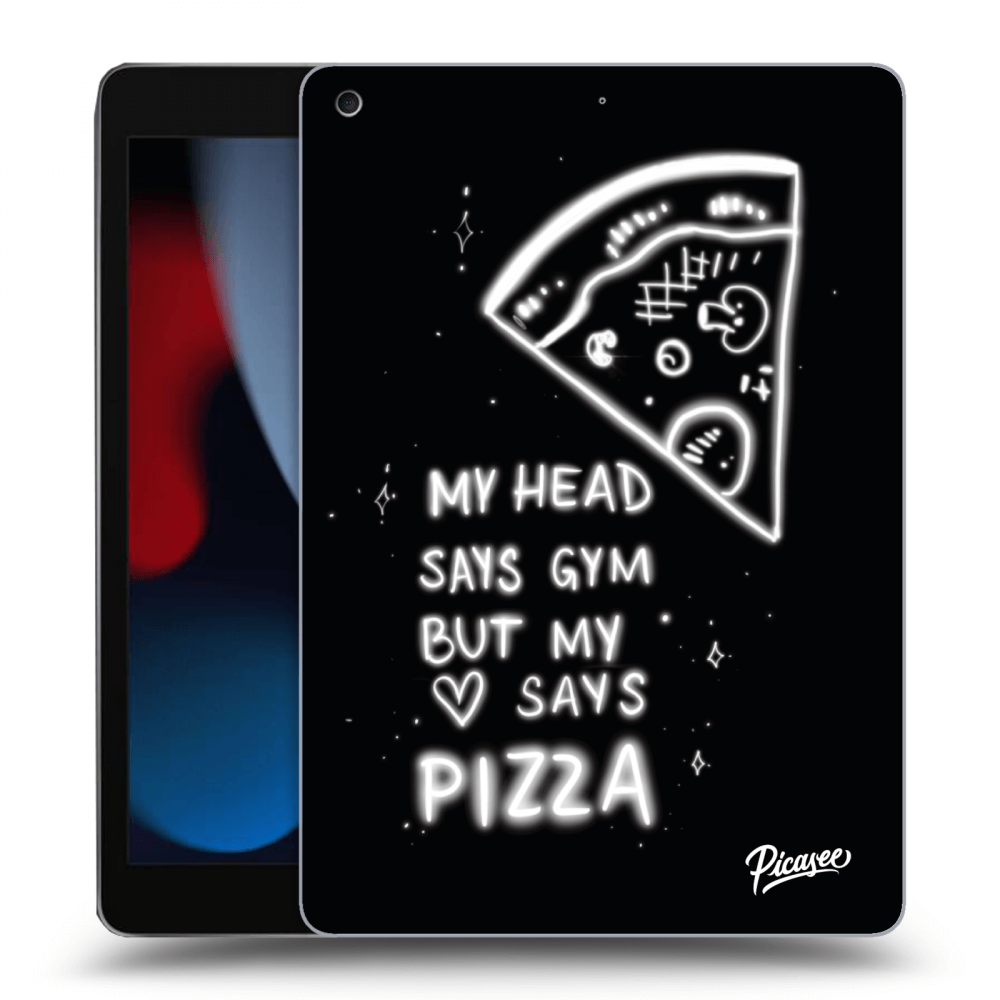 Picasee crna silikonska maskica za Apple iPad 10.2" 2021 (9. gen) - Pizza