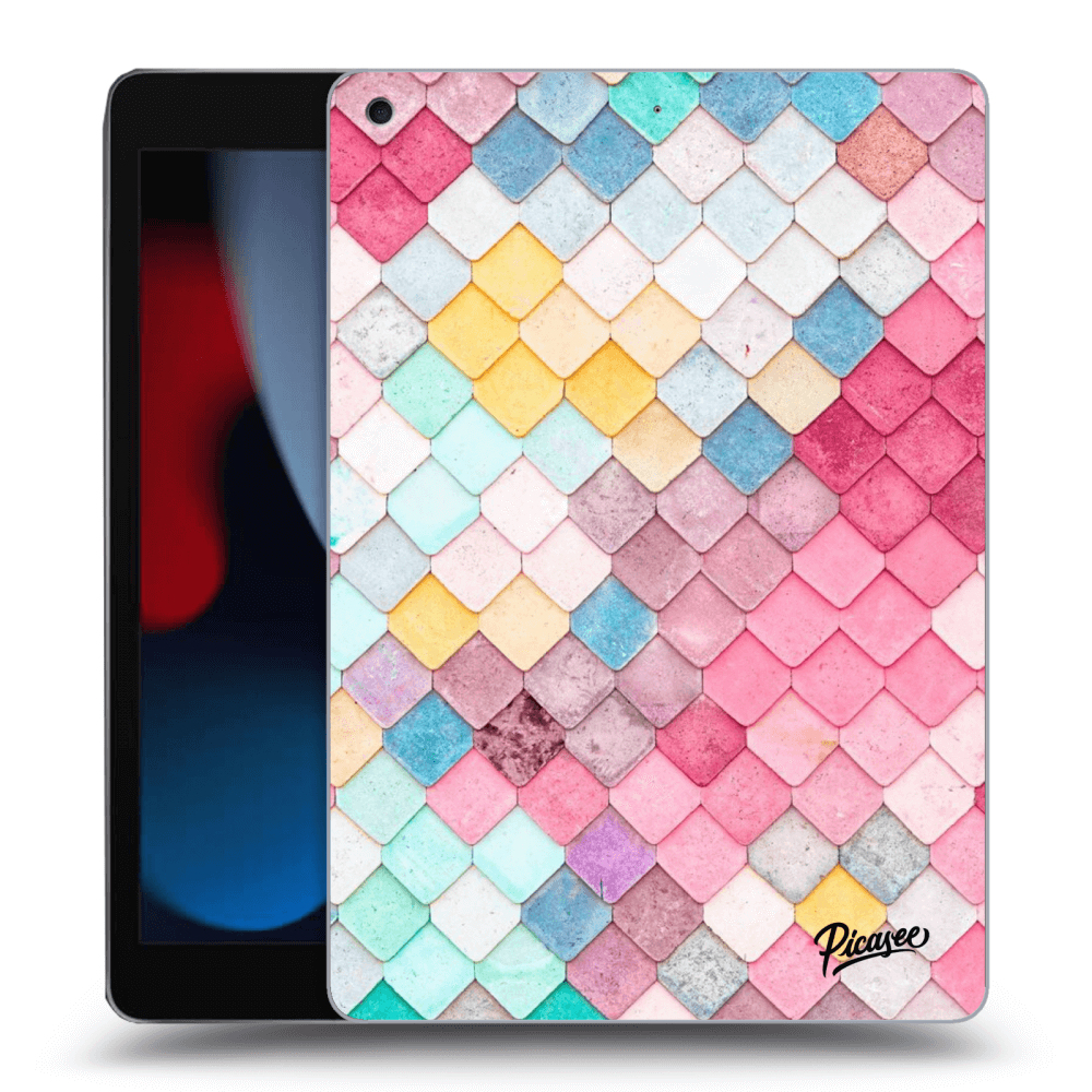 Picasee crna silikonska maskica za Apple iPad 10.2" 2021 (9. gen) - Colorful roof