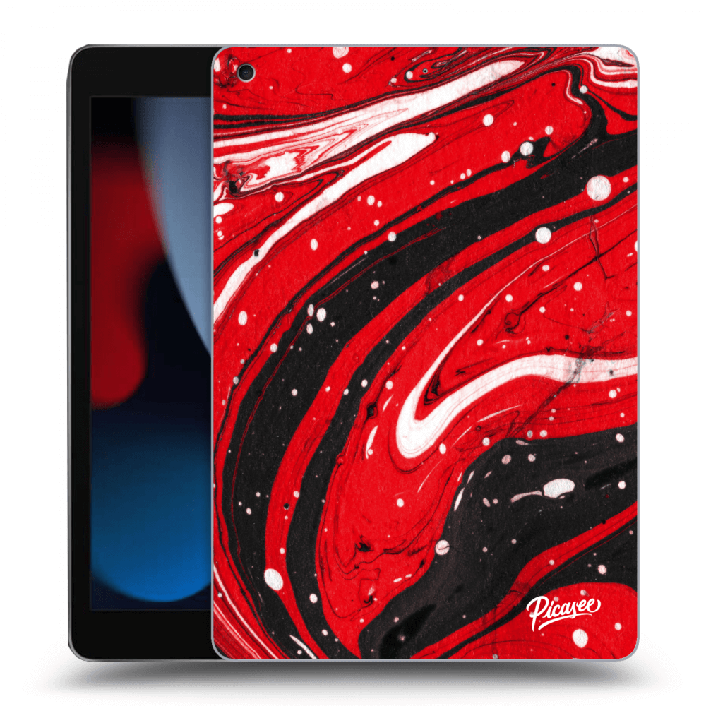 Picasee crna silikonska maskica za Apple iPad 10.2" 2021 (9. gen) - Red black