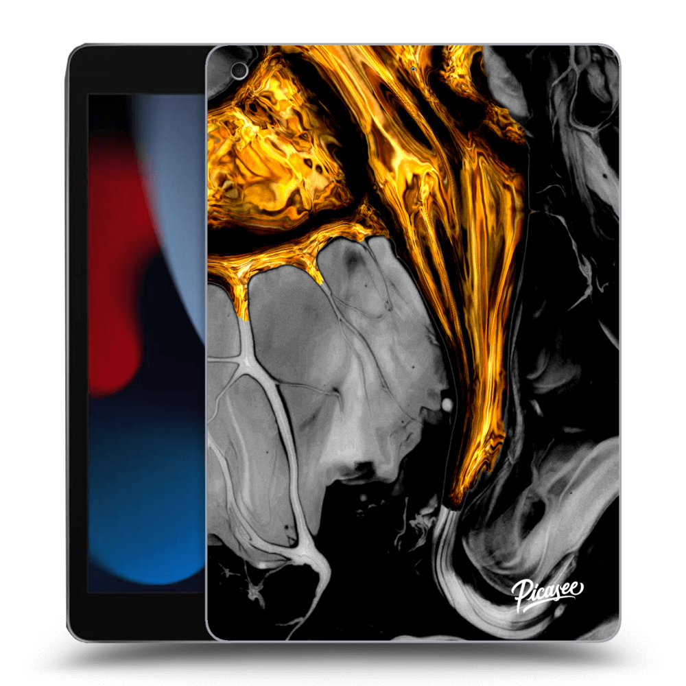 Picasee crna silikonska maskica za Apple iPad 10.2" 2021 (9. gen) - Black Gold