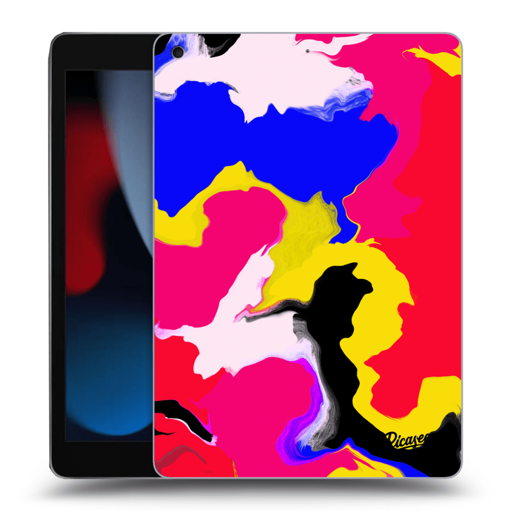 Picasee crna silikonska maskica za Apple iPad 10.2" 2021 (9. gen) - Watercolor