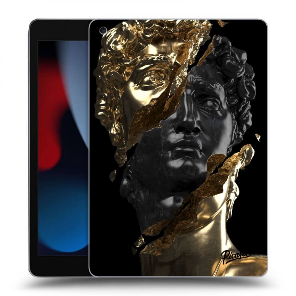 Picasee crna silikonska maskica za Apple iPad 10.2" 2021 (9. gen) - Gold - Black