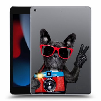 Picasee silikonska prozirna maskica za Apple iPad 10.2" 2021 (9. gen) - French Bulldog