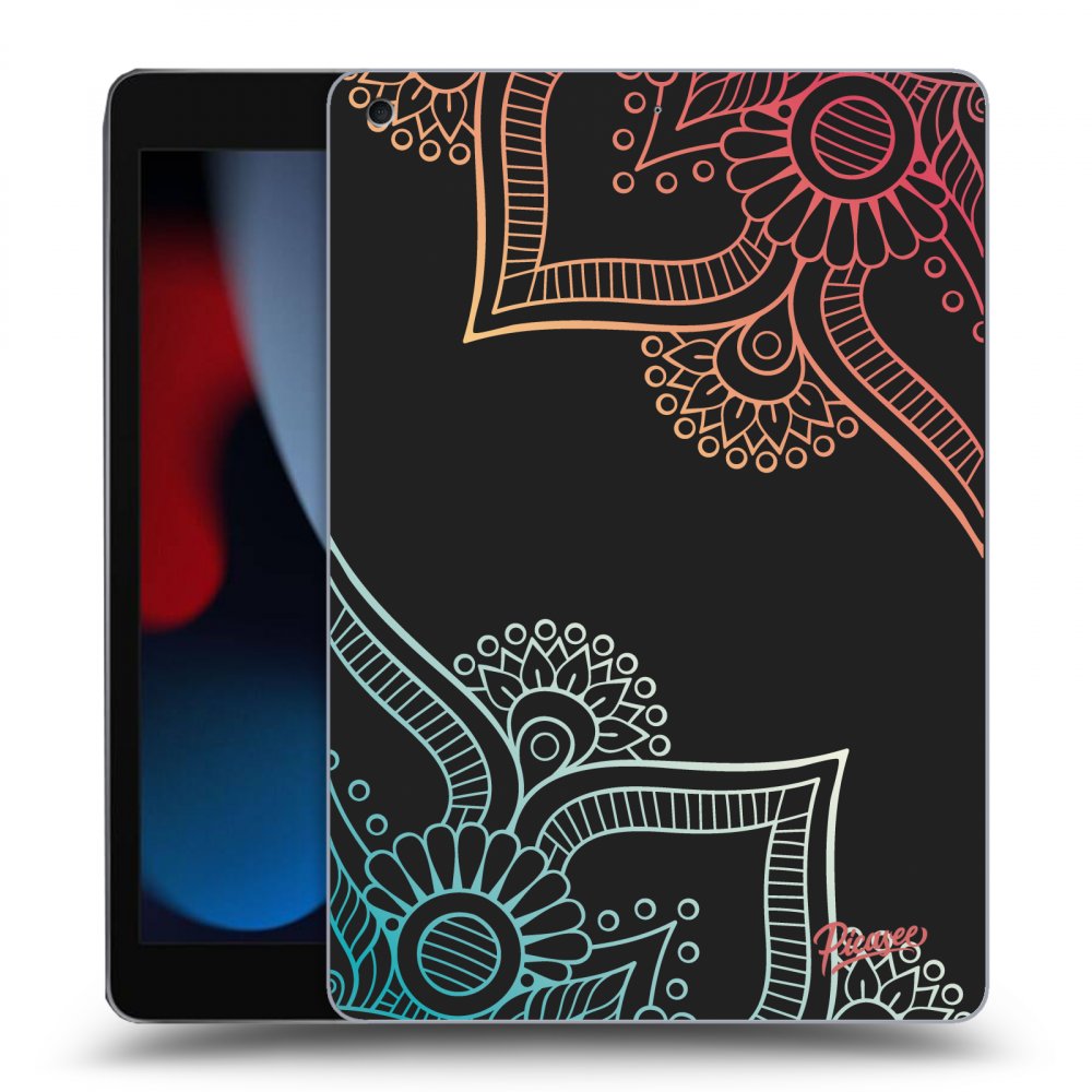 Picasee crna silikonska maskica za Apple iPad 10.2" 2021 (9. gen) - Flowers pattern