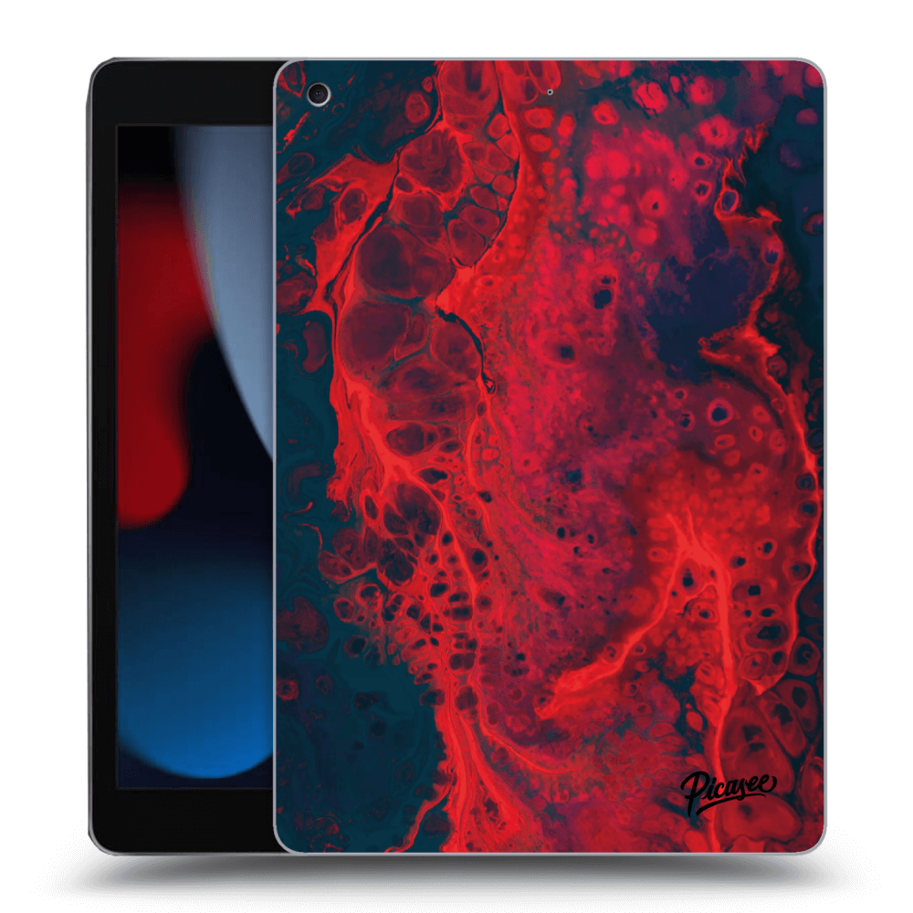 Picasee crna silikonska maskica za Apple iPad 10.2" 2021 (9. gen) - Organic red