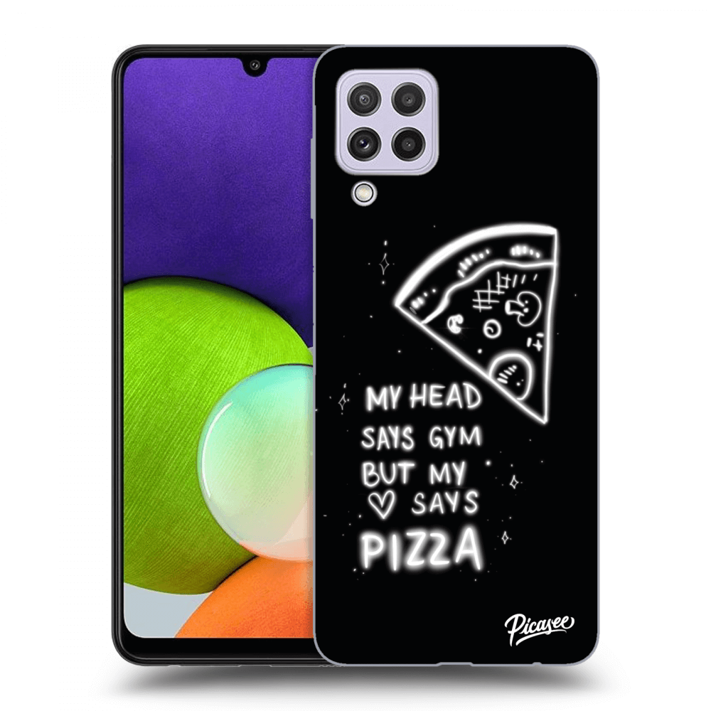 Picasee crna silikonska maskica za Samsung Galaxy A22 A225F 4G - Pizza