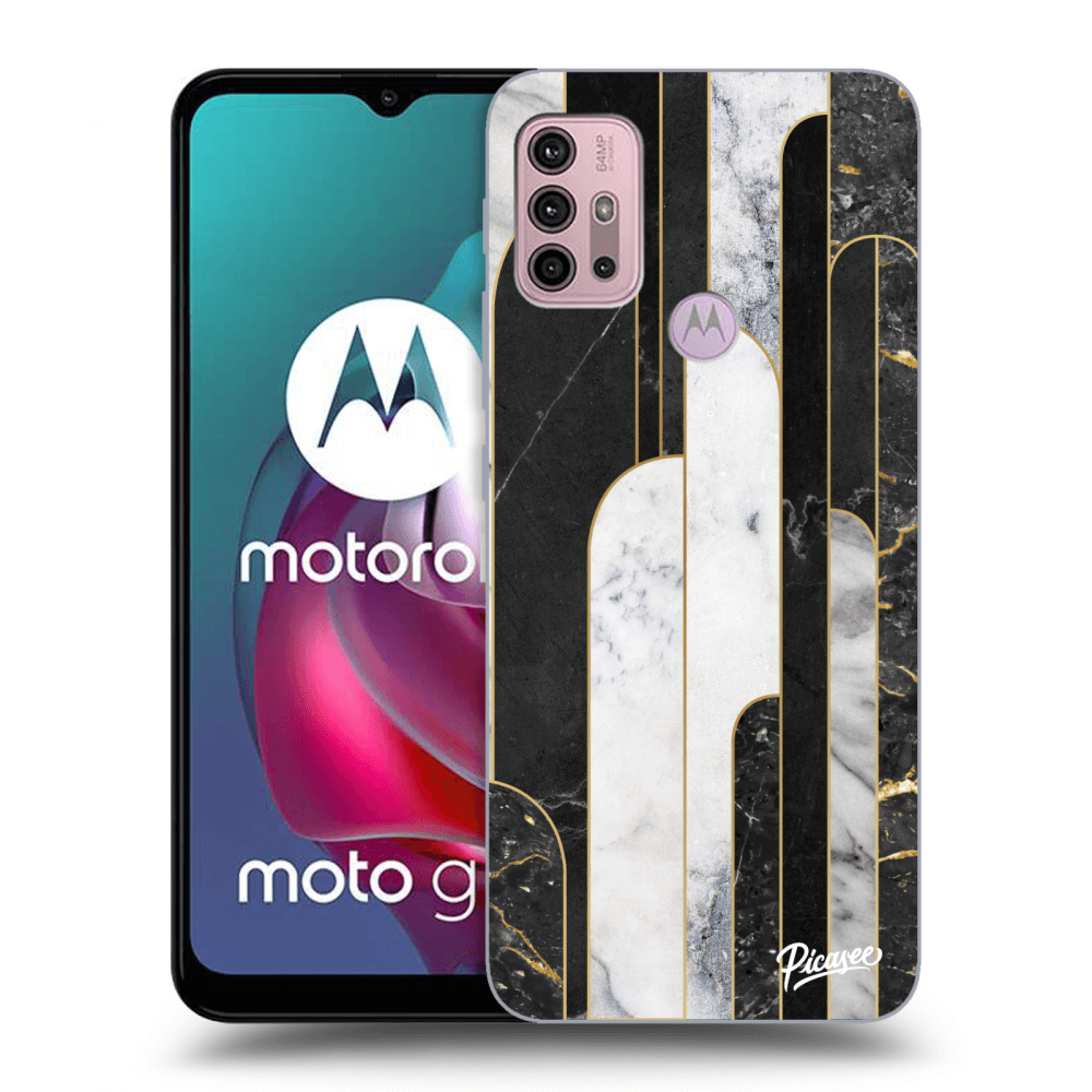 Picasee ULTIMATE CASE za Motorola Moto G30 - Black & White tile