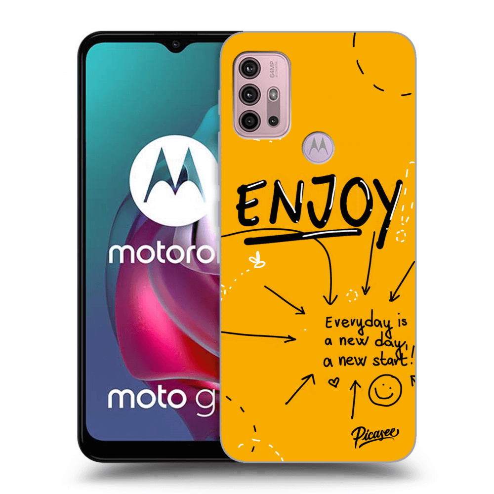 Picasee crna silikonska maskica za Motorola Moto G30 - Enjoy