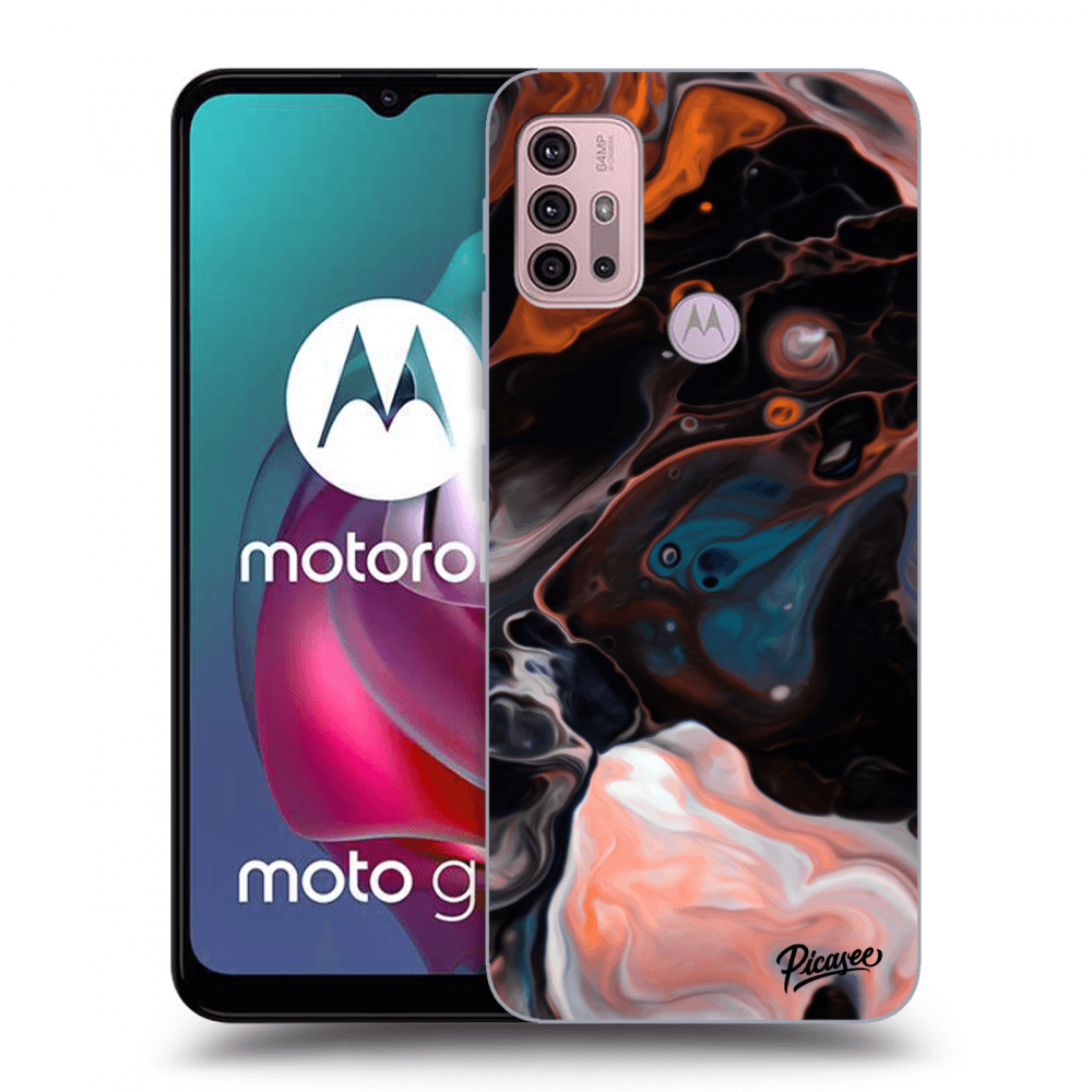 Picasee crna silikonska maskica za Motorola Moto G30 - Cream