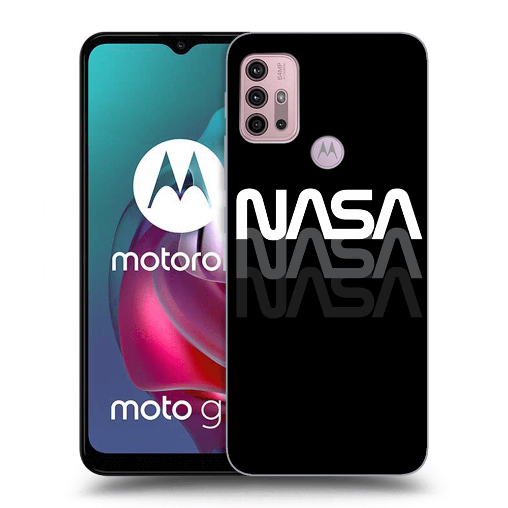 Picasee crna silikonska maskica za Motorola Moto G30 - NASA Triple