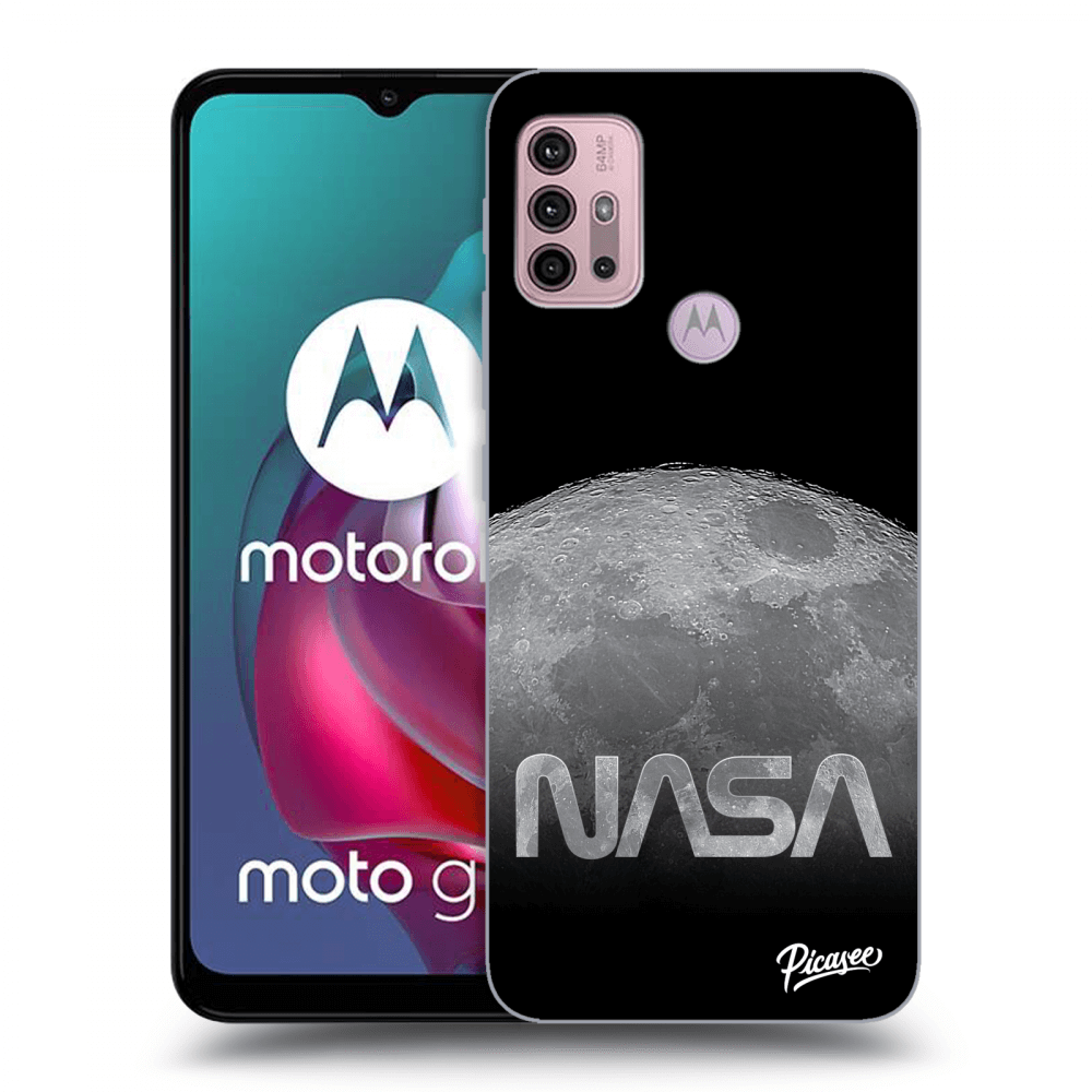 Picasee crna silikonska maskica za Motorola Moto G30 - Moon Cut