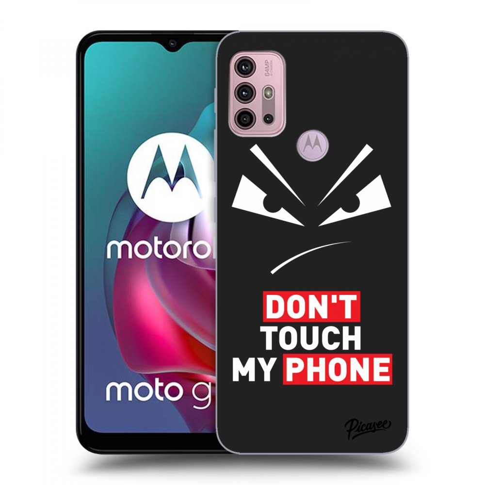 Picasee crna silikonska maskica za Motorola Moto G30 - Evil Eye - Transparent