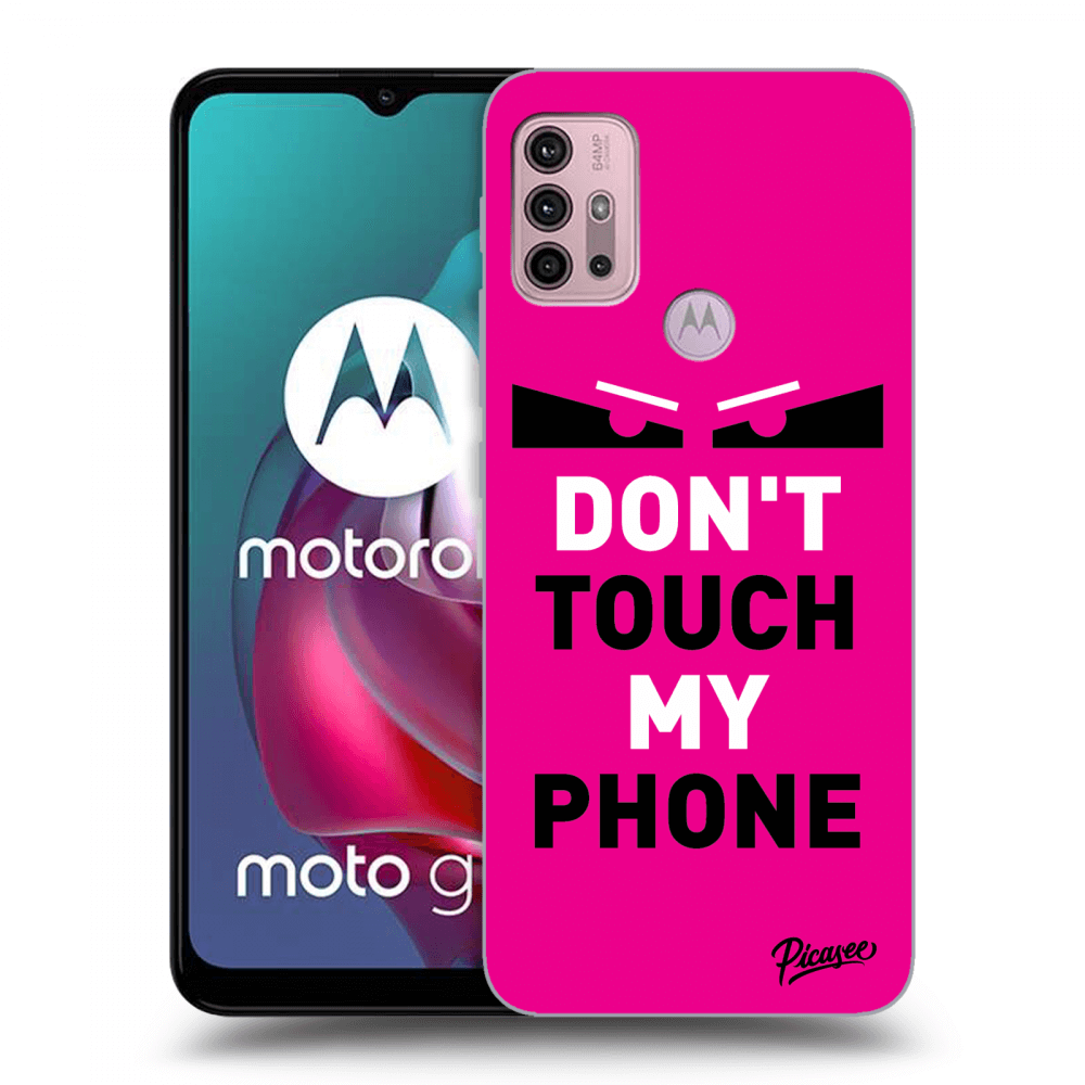 Picasee crna silikonska maskica za Motorola Moto G30 - Shadow Eye - Pink