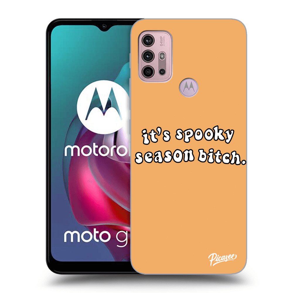 Picasee crna silikonska maskica za Motorola Moto G30 - Spooky season