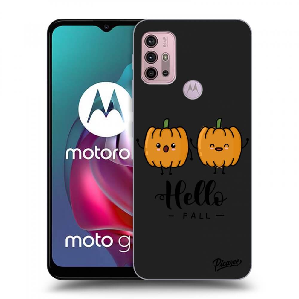 Picasee crna silikonska maskica za Motorola Moto G30 - Hallo Fall