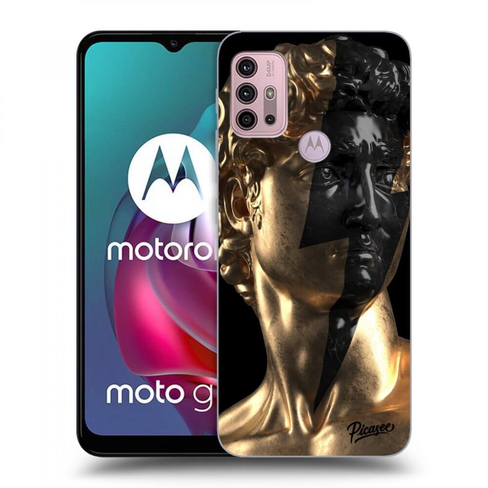 Picasee crna silikonska maskica za Motorola Moto G30 - Wildfire - Gold
