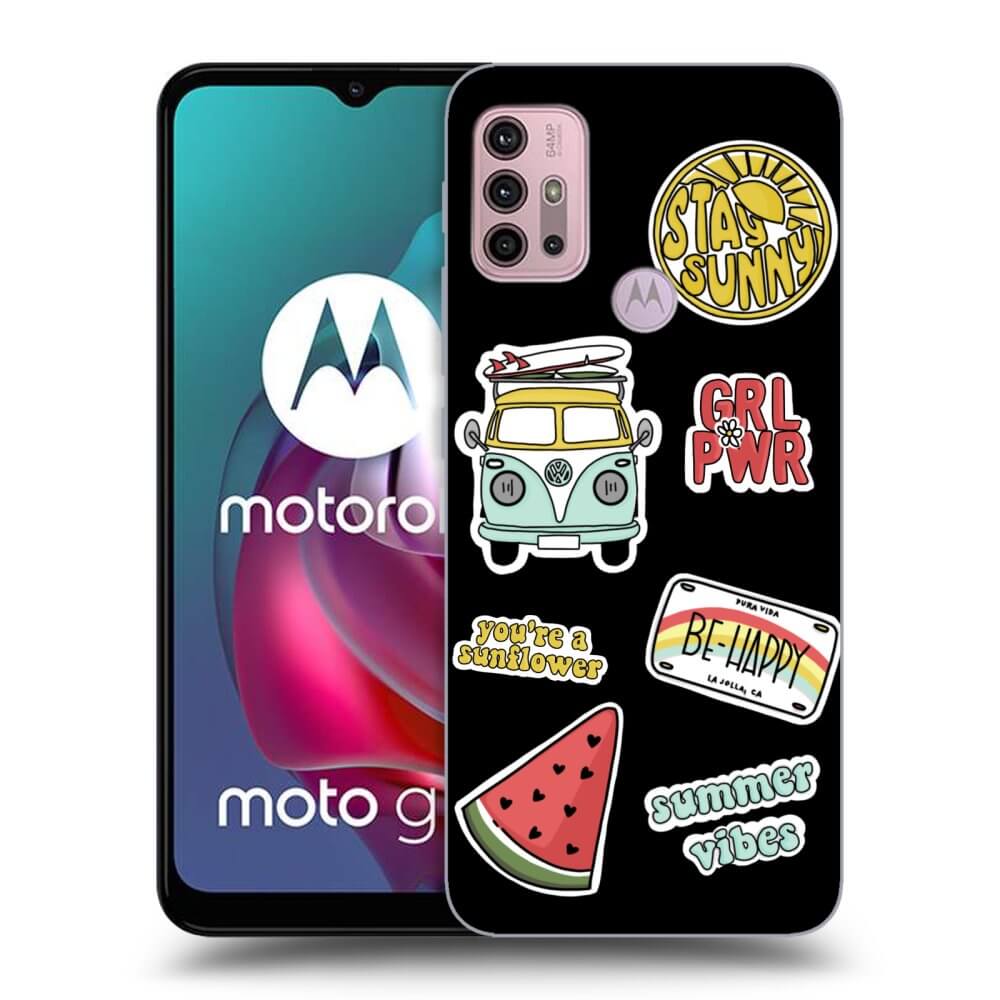 Picasee crna silikonska maskica za Motorola Moto G30 - Summer