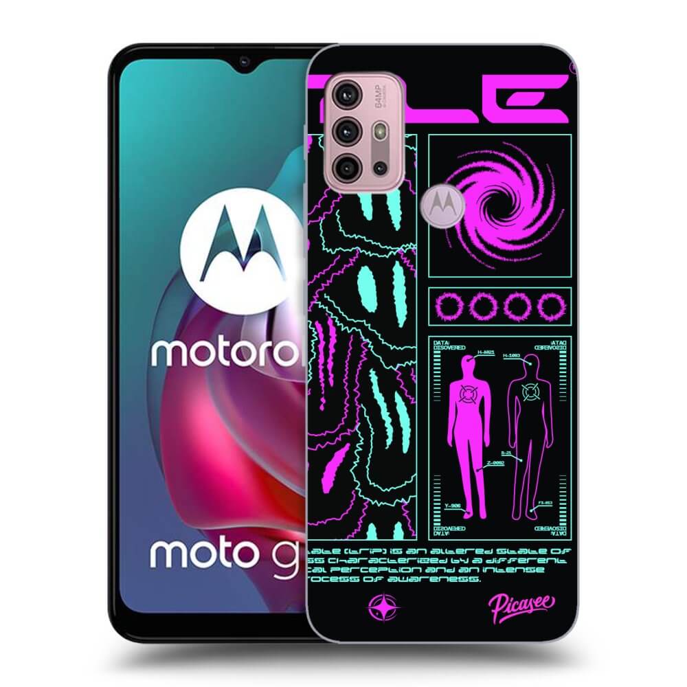 Picasee crna silikonska maskica za Motorola Moto G30 - HYPE SMILE