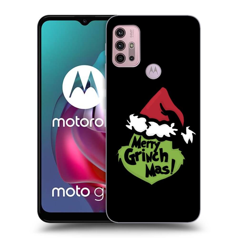 Picasee crna silikonska maskica za Motorola Moto G30 - Grinch 2