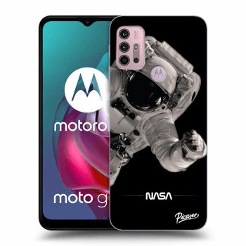 Picasee crna silikonska maskica za Motorola Moto G30 - Astronaut Big