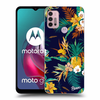 Picasee crna silikonska maskica za Motorola Moto G30 - Pineapple Color