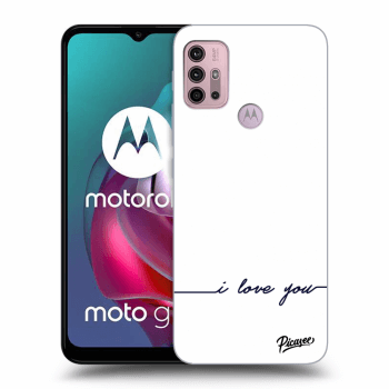 Picasee crna silikonska maskica za Motorola Moto G30 - I love you