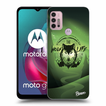 Picasee crna silikonska maskica za Motorola Moto G30 - Wolf life