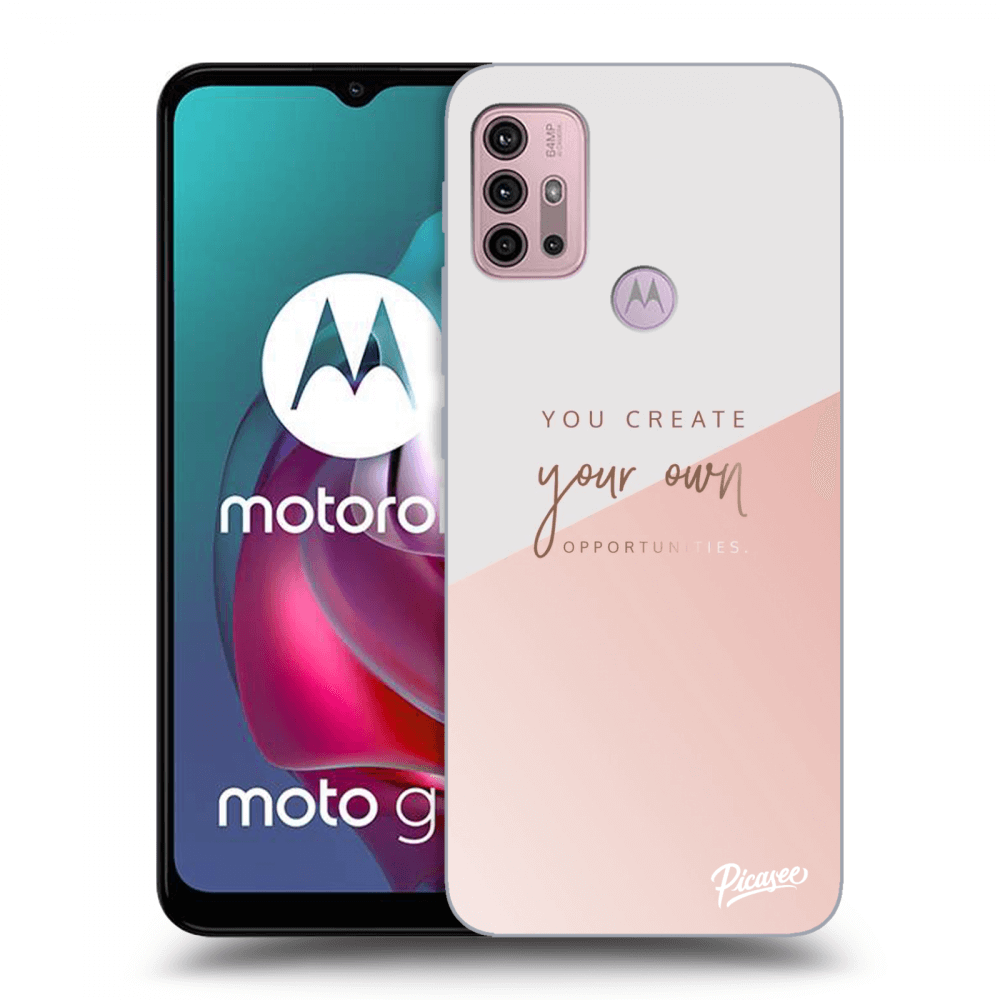 Picasee crna silikonska maskica za Motorola Moto G30 - You create your own opportunities