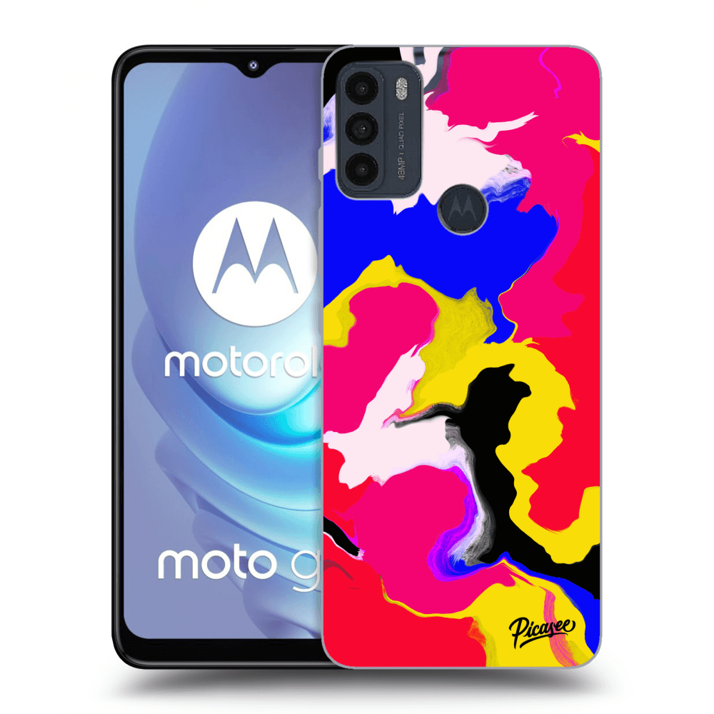 Picasee crna silikonska maskica za Motorola Moto G50 - Watercolor