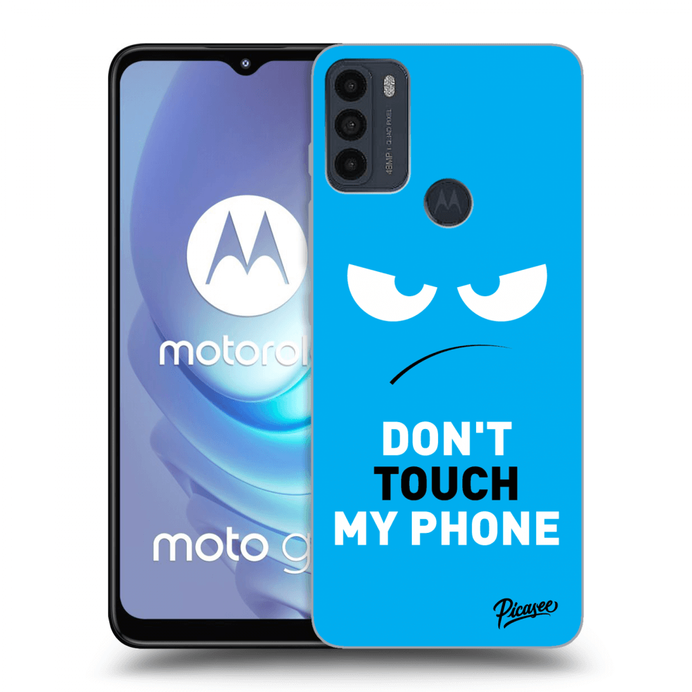 Picasee crna silikonska maskica za Motorola Moto G50 - Angry Eyes - Blue