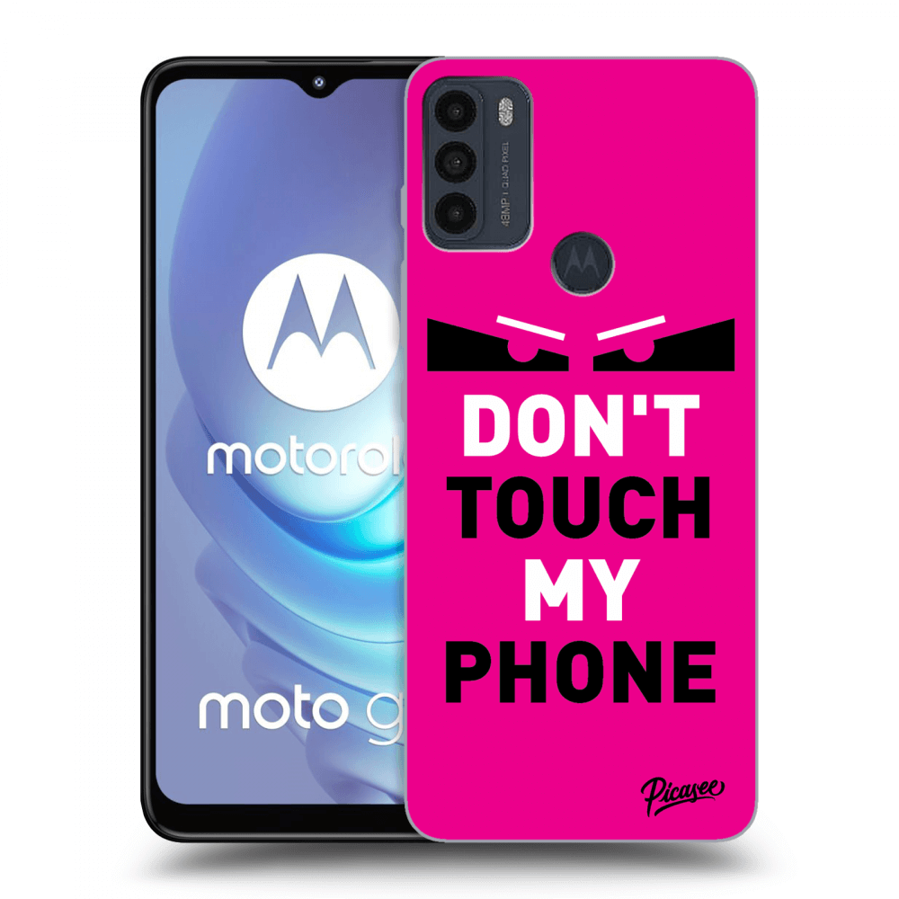 Picasee crna silikonska maskica za Motorola Moto G50 - Shadow Eye - Pink