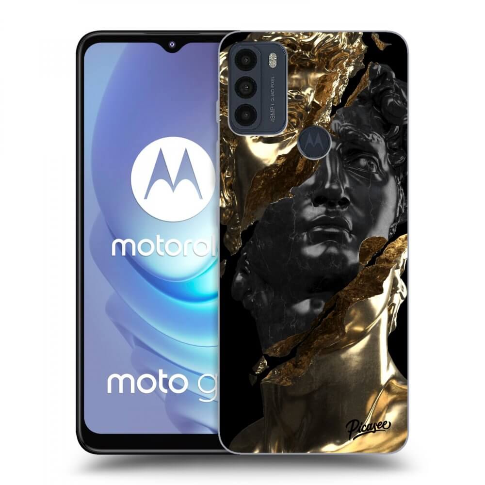 Picasee crna silikonska maskica za Motorola Moto G50 - Gold - Black
