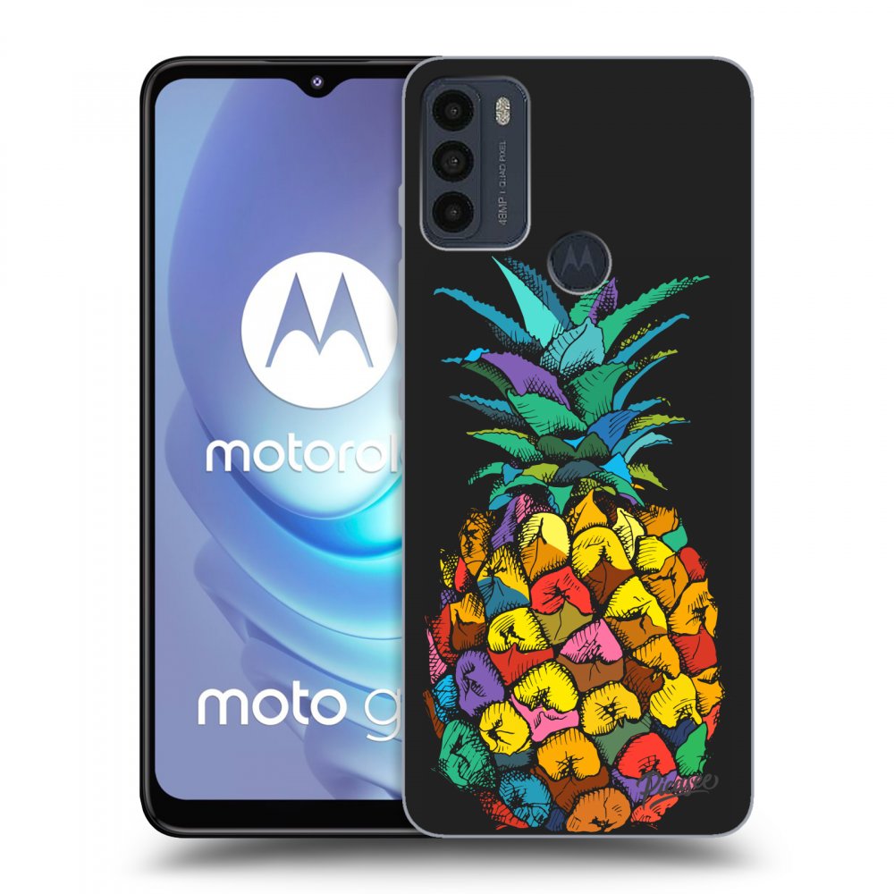 Picasee crna silikonska maskica za Motorola Moto G50 - Pineapple