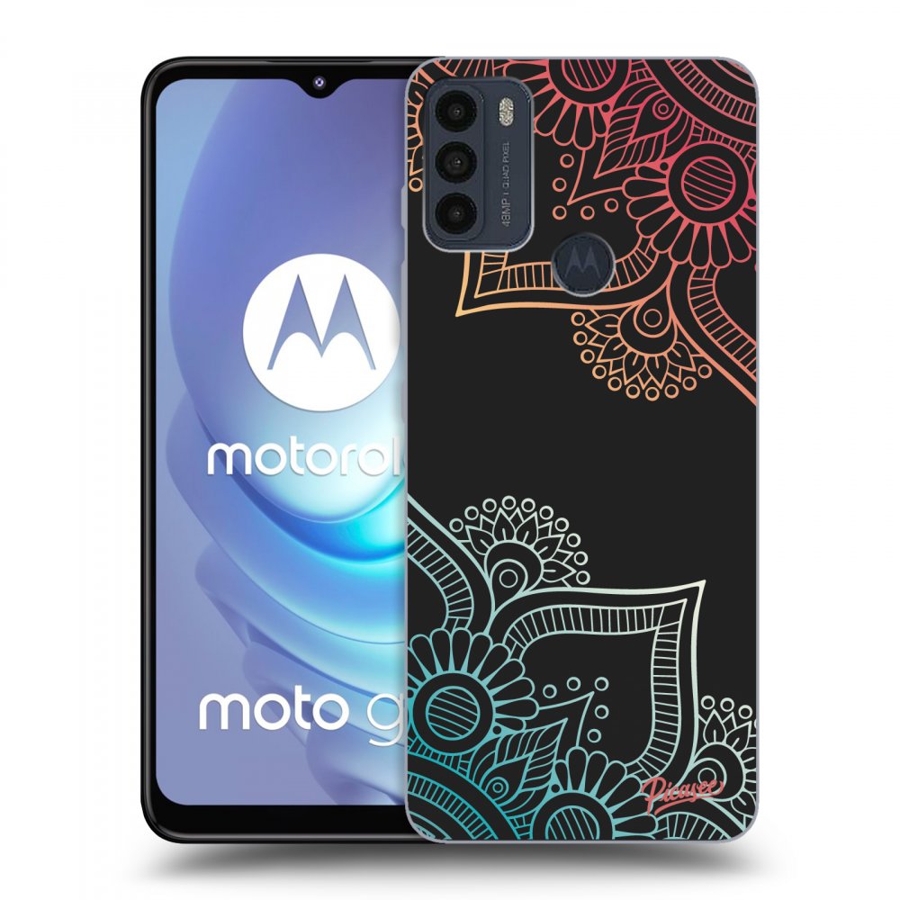 Picasee crna silikonska maskica za Motorola Moto G50 - Flowers pattern