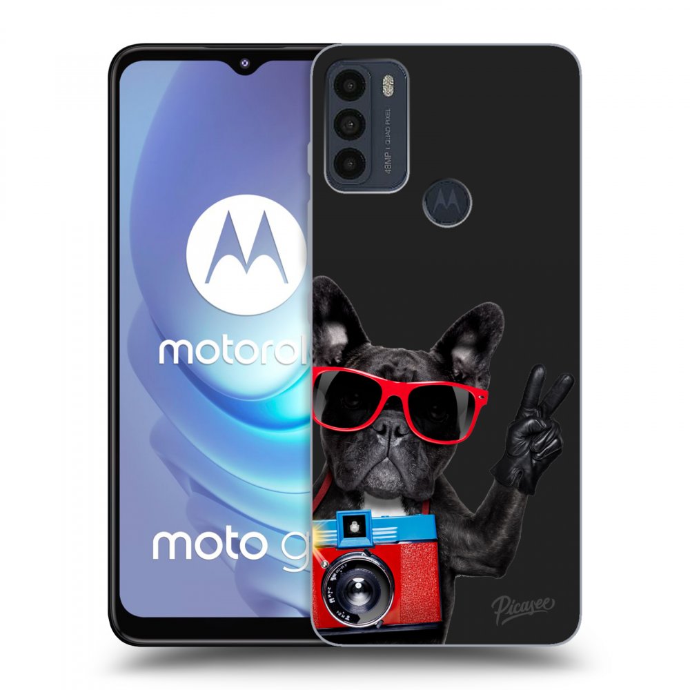 Picasee crna silikonska maskica za Motorola Moto G50 - French Bulldog