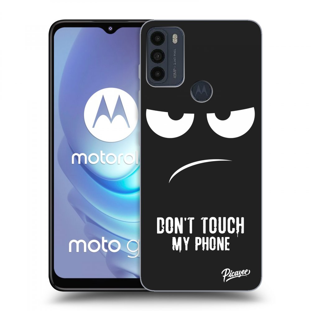 Picasee crna silikonska maskica za Motorola Moto G50 - Don't Touch My Phone