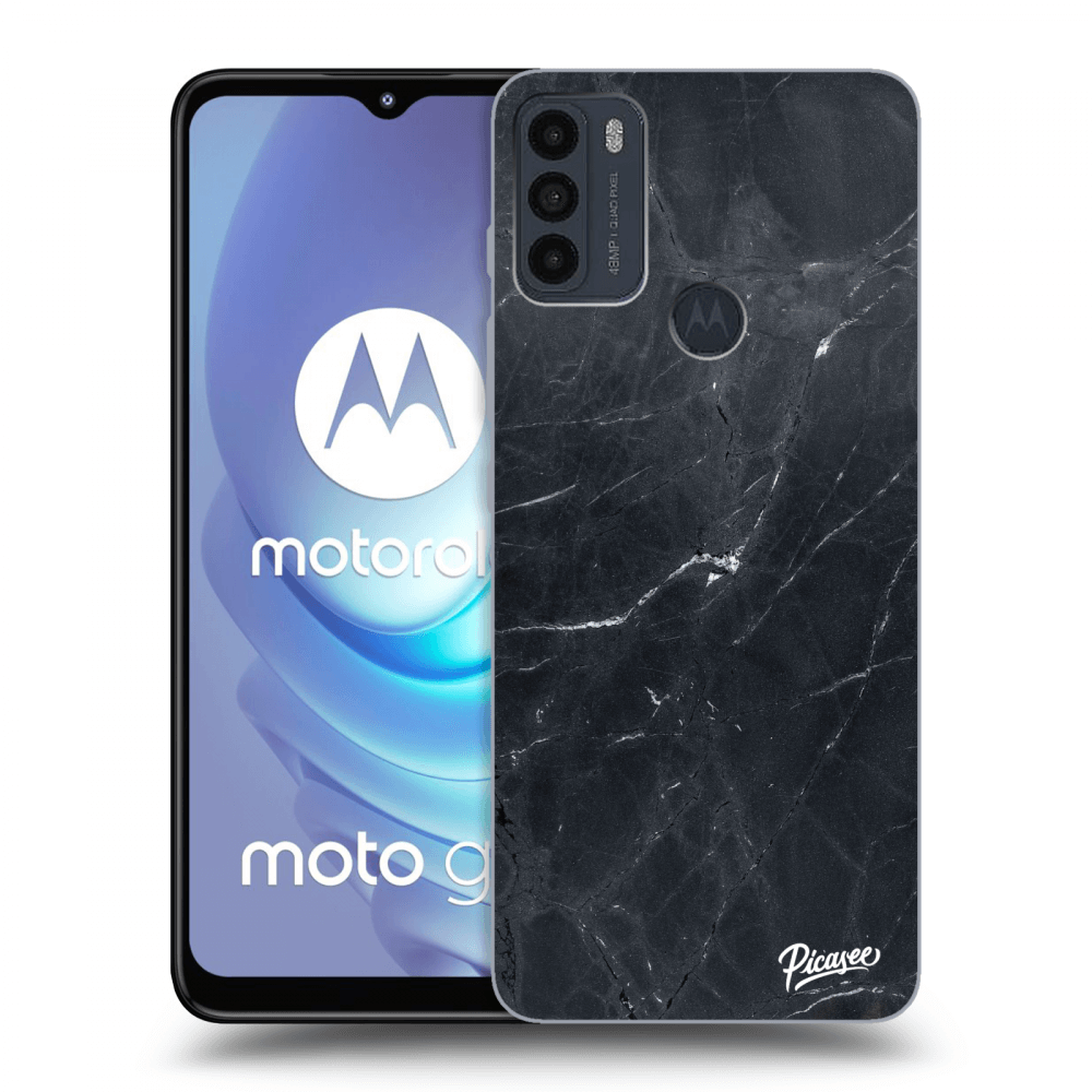 Picasee crna silikonska maskica za Motorola Moto G50 - Black marble