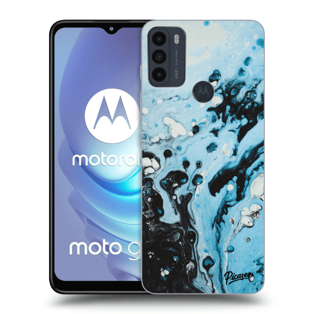 Picasee crna silikonska maskica za Motorola Moto G50 - Organic blue
