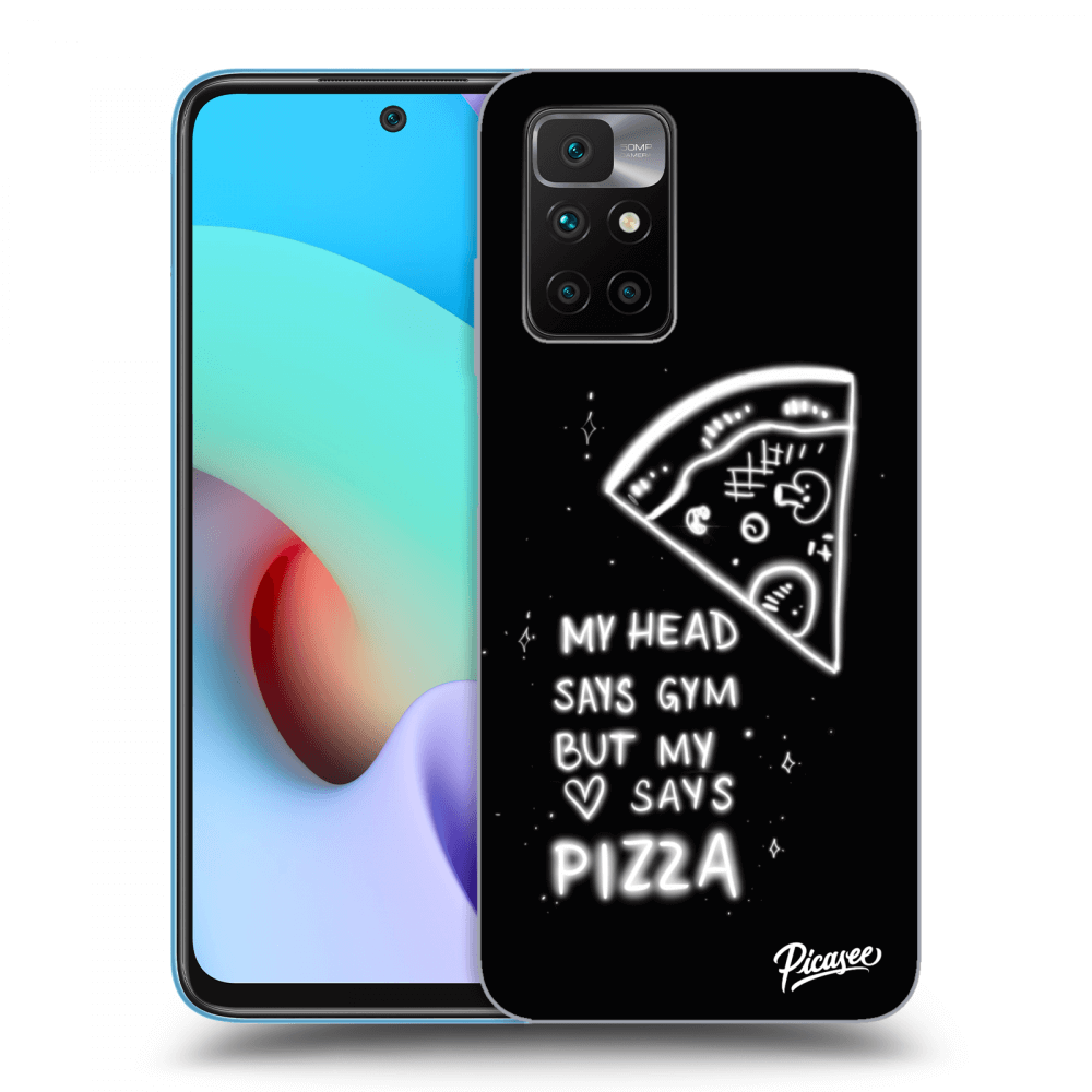 Picasee crna silikonska maskica za Xiaomi Redmi 10 - Pizza