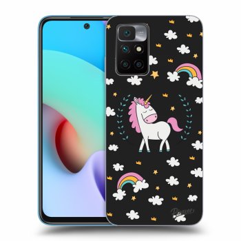 Picasee crna silikonska maskica za Xiaomi Redmi 10 - Unicorn star heaven