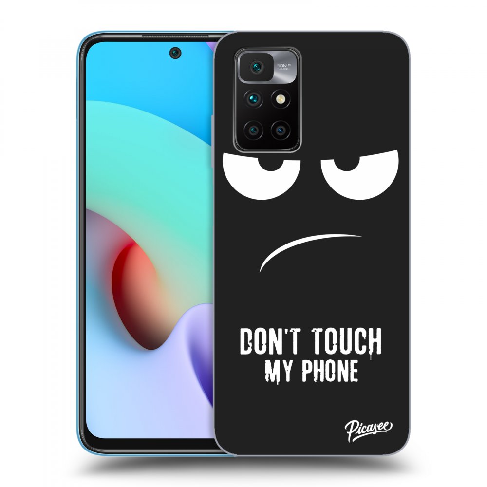 Picasee crna silikonska maskica za Xiaomi Redmi 10 - Don't Touch My Phone