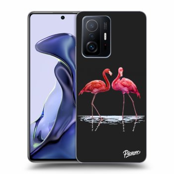Picasee crna silikonska maskica za Xiaomi 11T - Flamingos couple