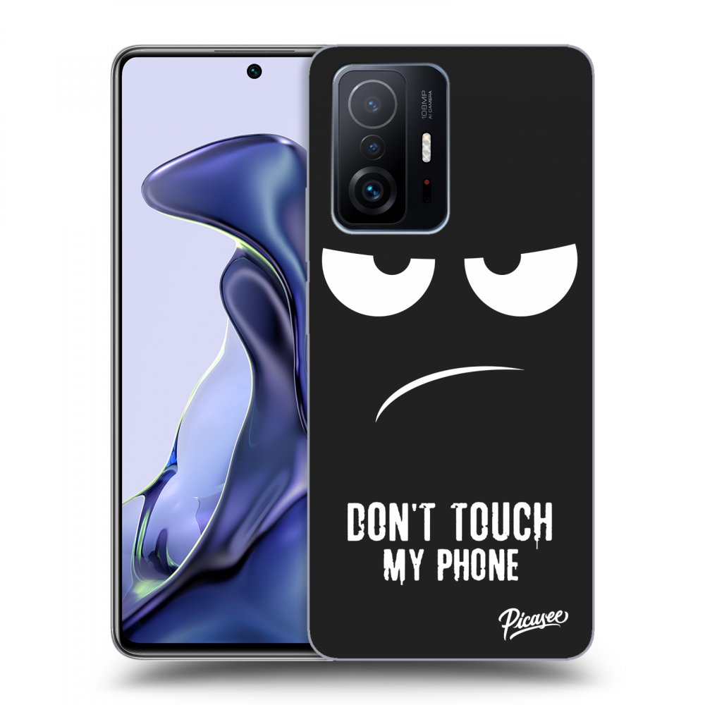 Picasee crna silikonska maskica za Xiaomi 11T - Don't Touch My Phone