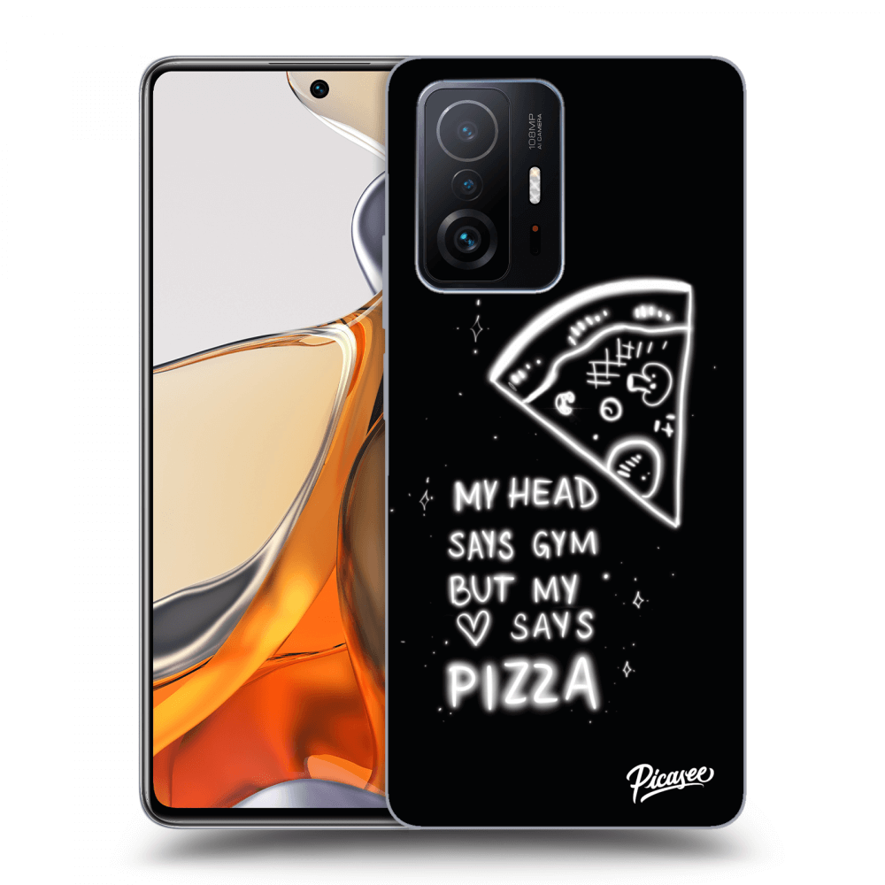 Picasee crna silikonska maskica za Xiaomi 11T Pro - Pizza