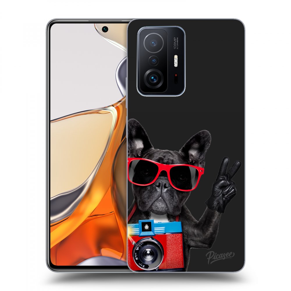 Picasee crna silikonska maskica za Xiaomi 11T Pro - French Bulldog