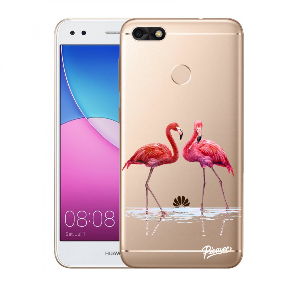 Picasee silikonska prozirna maskica za Huawei P9 Lite Mini - Flamingos couple