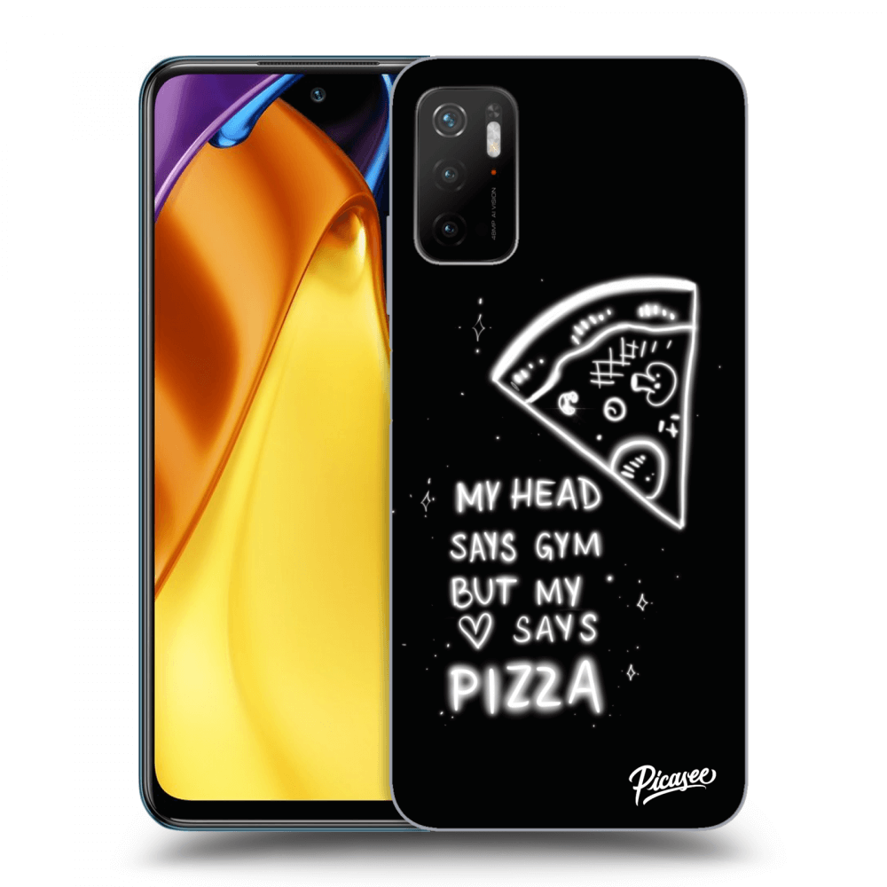 Picasee crna silikonska maskica za Xiaomi Poco M3 Pro 5G - Pizza