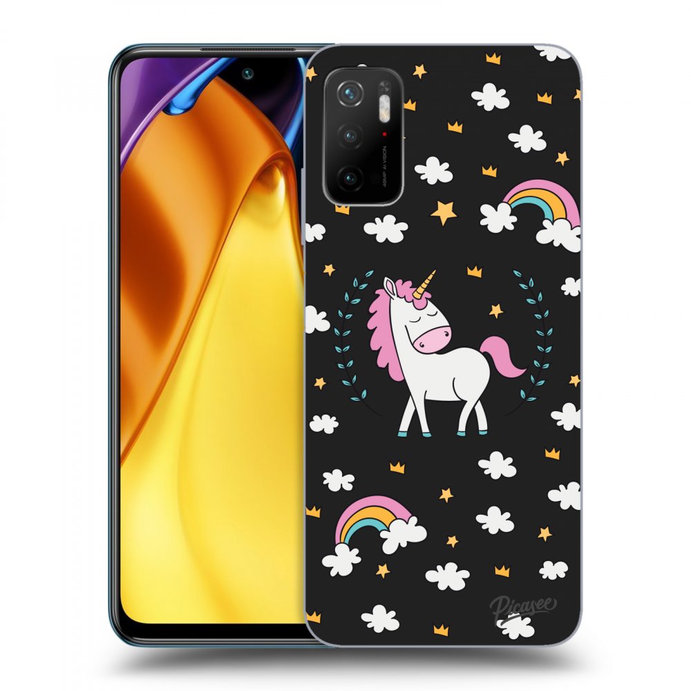 Picasee crna silikonska maskica za Xiaomi Poco M3 Pro 5G - Unicorn star heaven