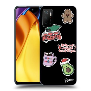 Picasee crna silikonska maskica za Xiaomi Poco M3 Pro 5G - Christmas Stickers