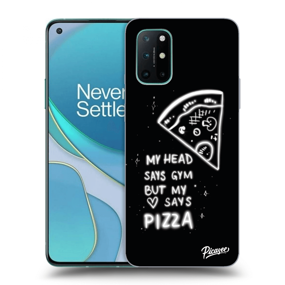 Picasee crna silikonska maskica za OnePlus 8T - Pizza